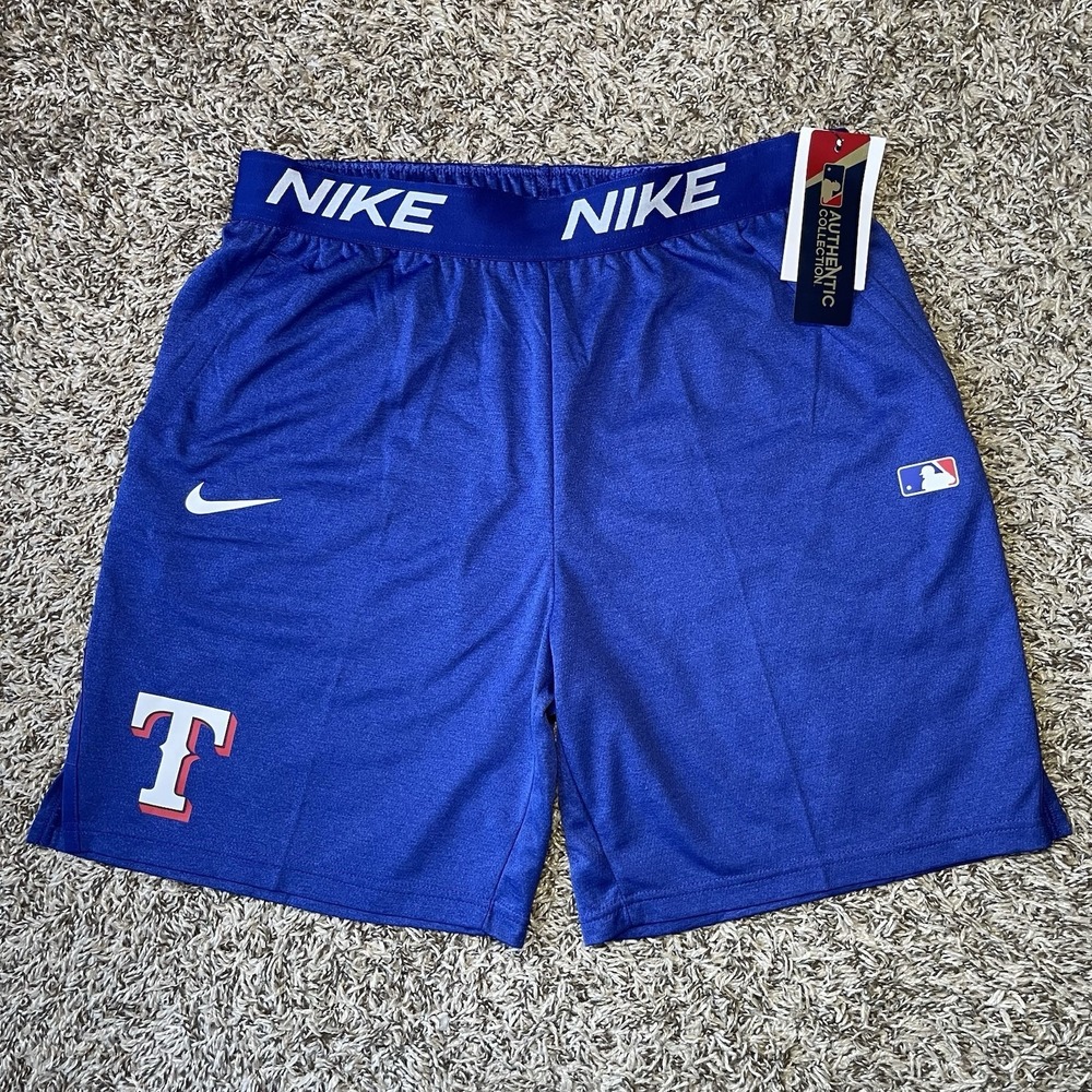 Nike Texas Rangers Shorts Mens Size Small Authentic Collection Blue MLB NEW
